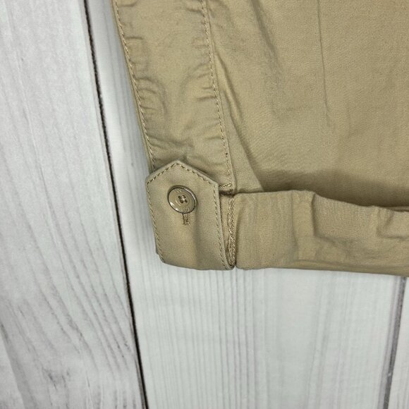 Lee Relaxed Fit Mid Rise Khaki Shorts Sz 18 (40x9) Roll Tab Hem Elastic Waist - Picture 6 of 11
